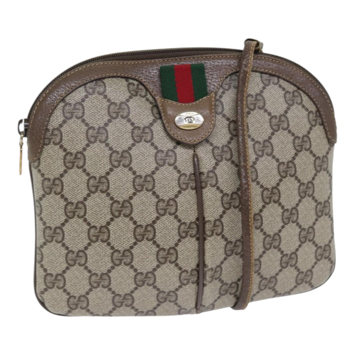 GUCCI GG Supreme Web Sherry Line Shoulder Bag PVC Beige 904 02 047 yk14807