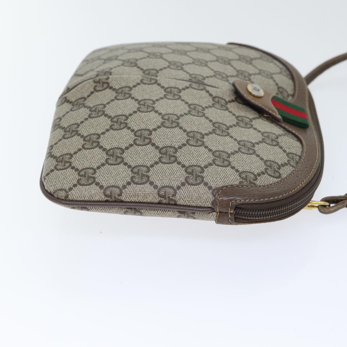 GUCCI GG Supreme Web Sherry Line Shoulder Bag PVC Beige 904 02 047 yk14807