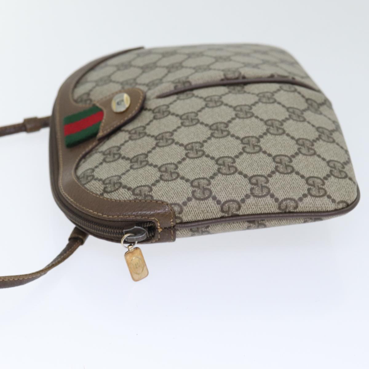 GUCCI GG Supreme Web Sherry Line Shoulder Bag PVC Beige 904 02 047 yk14807
