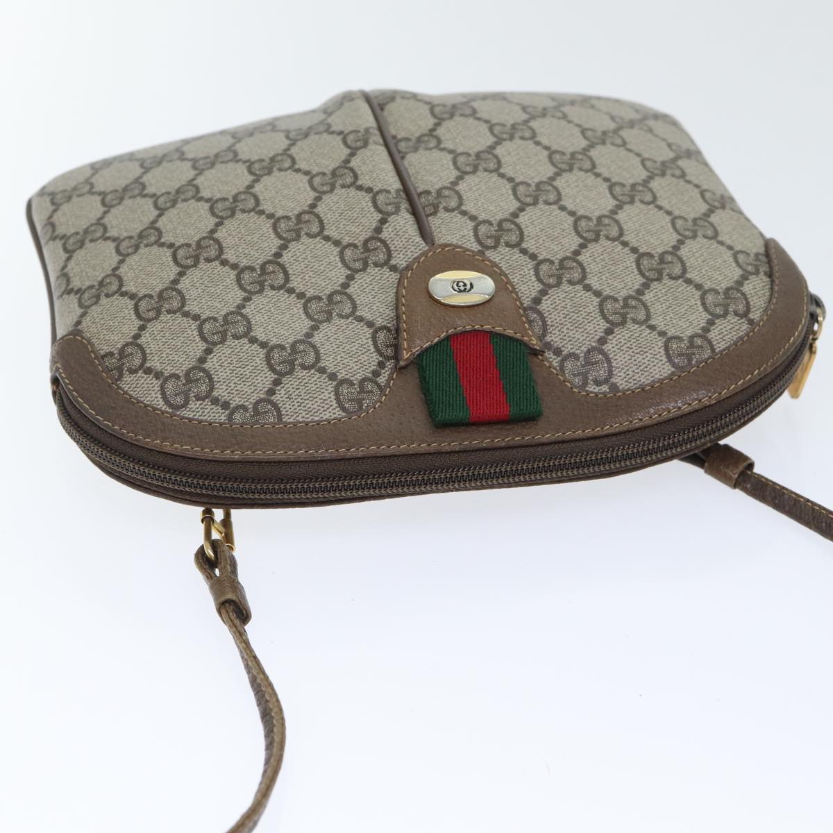 GUCCI GG Supreme Web Sherry Line Shoulder Bag PVC Beige 904 02 047 yk14807