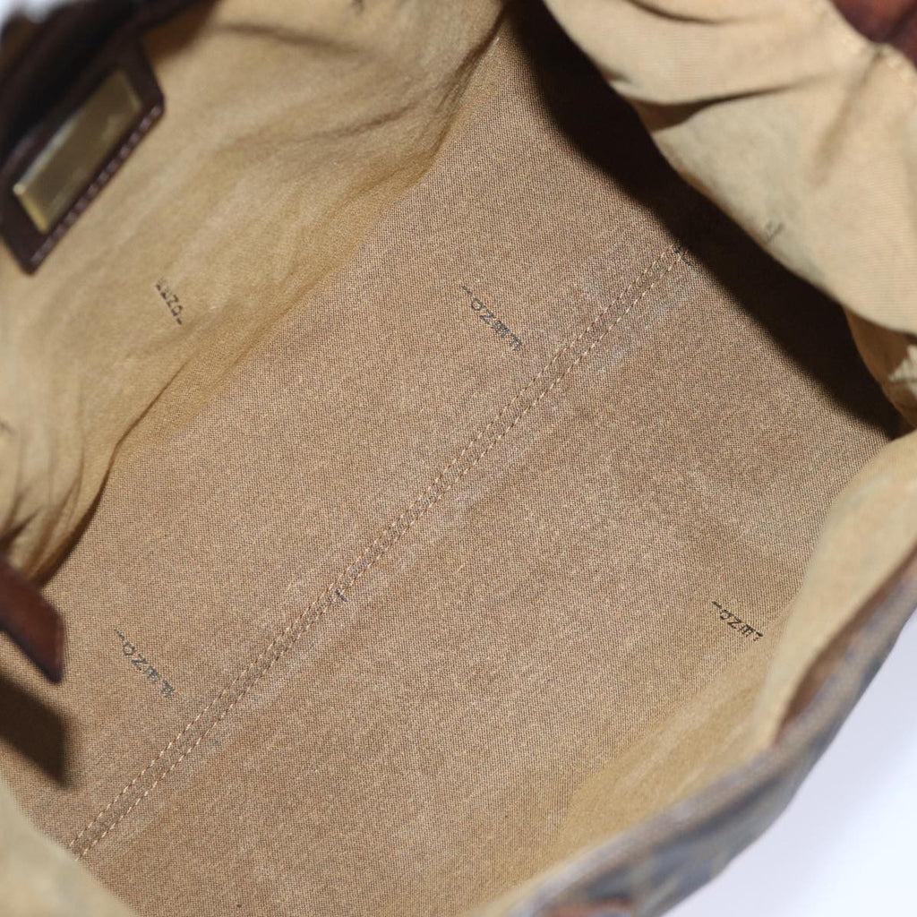 FENDI Zucca Canvas Hand Bag Brown Black yk14810