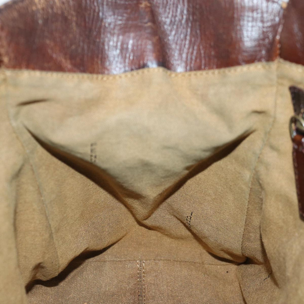 FENDI Zucca Canvas Hand Bag Brown Black yk14810