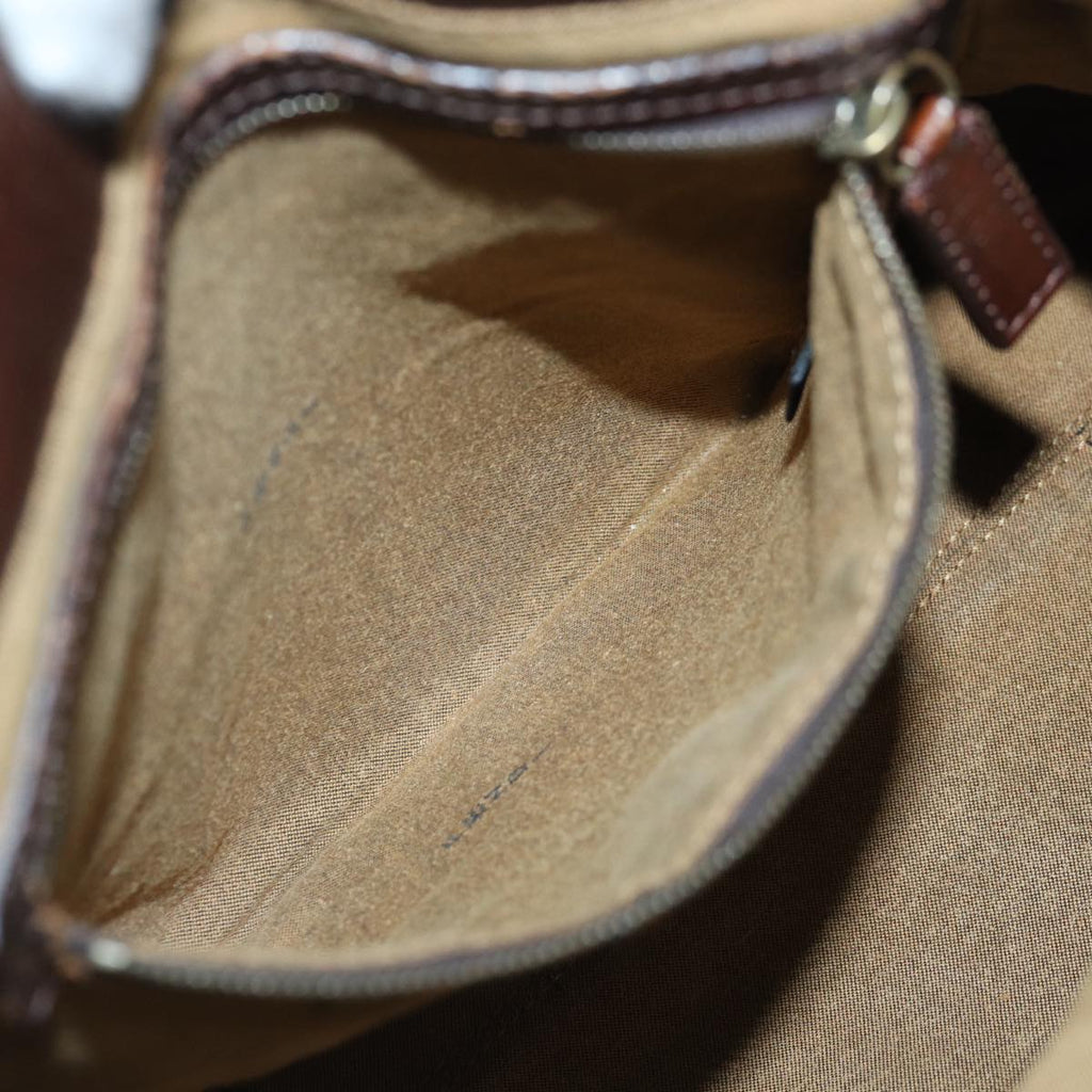 FENDI Zucca Canvas Hand Bag Brown Black yk14810