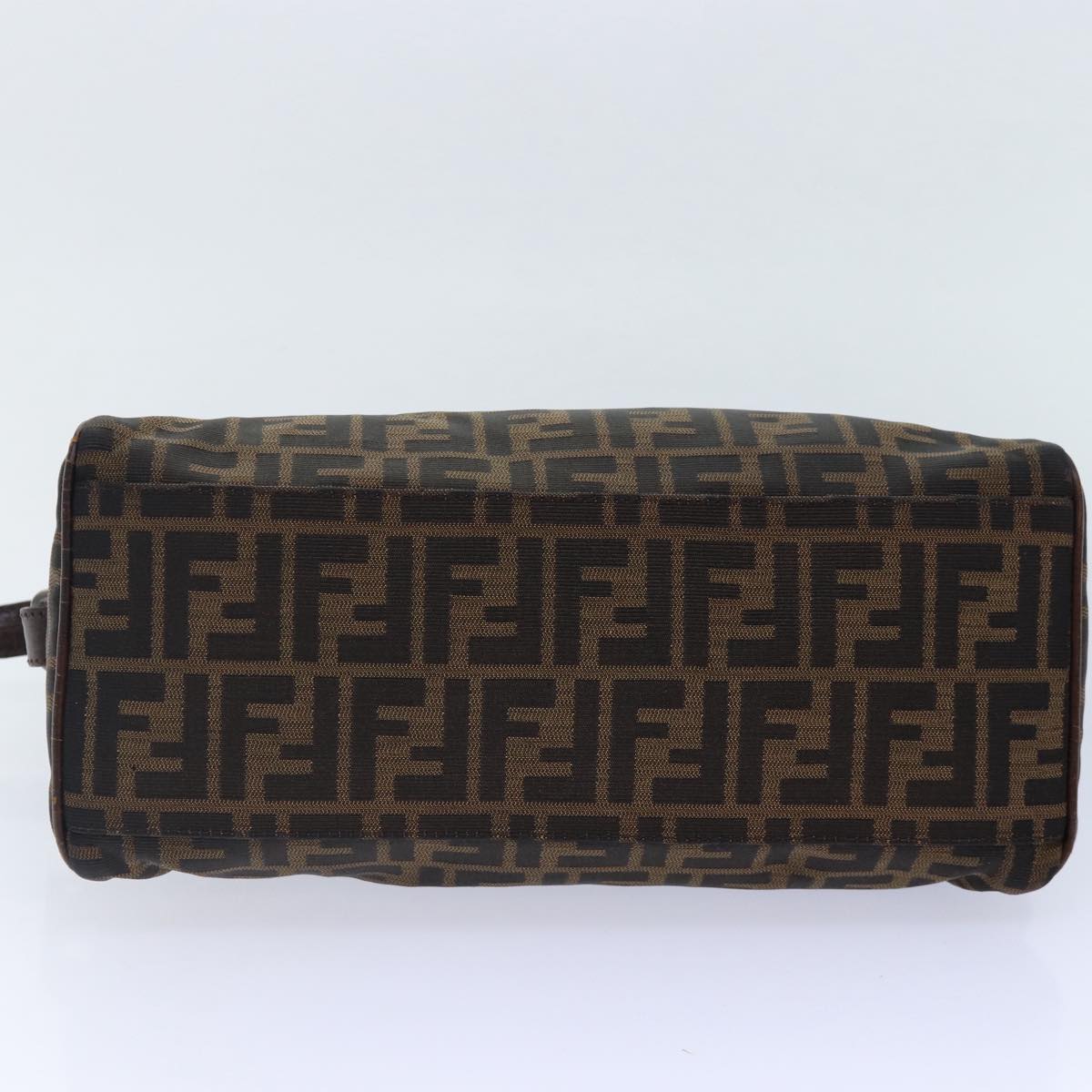FENDI Zucca Canvas Hand Bag Brown Black yk14810