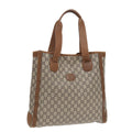 GUCCI GG Plus Supreme Tote Bag PVC Leather Beige Brown Gold yk14822