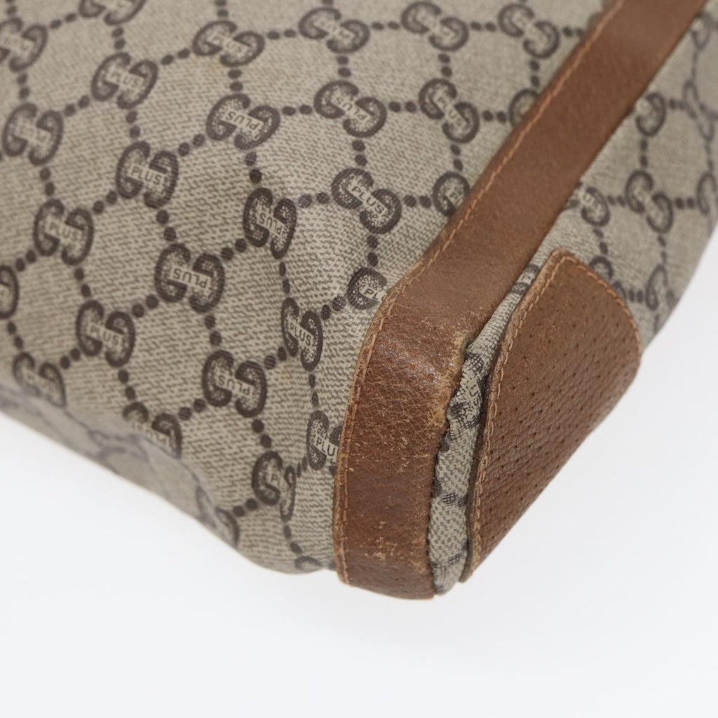 GUCCI GG Plus Supreme Tote Bag PVC Leather Beige Brown Gold yk14822