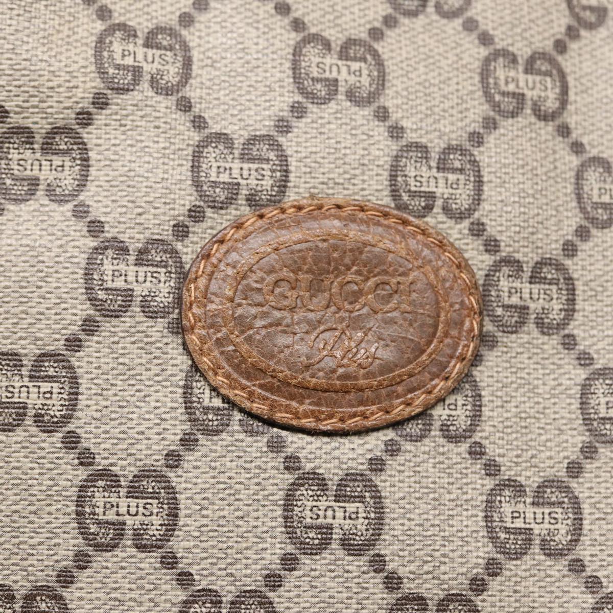 GUCCI GG Plus Supreme Tote Bag PVC Leather Beige Brown Gold yk14822