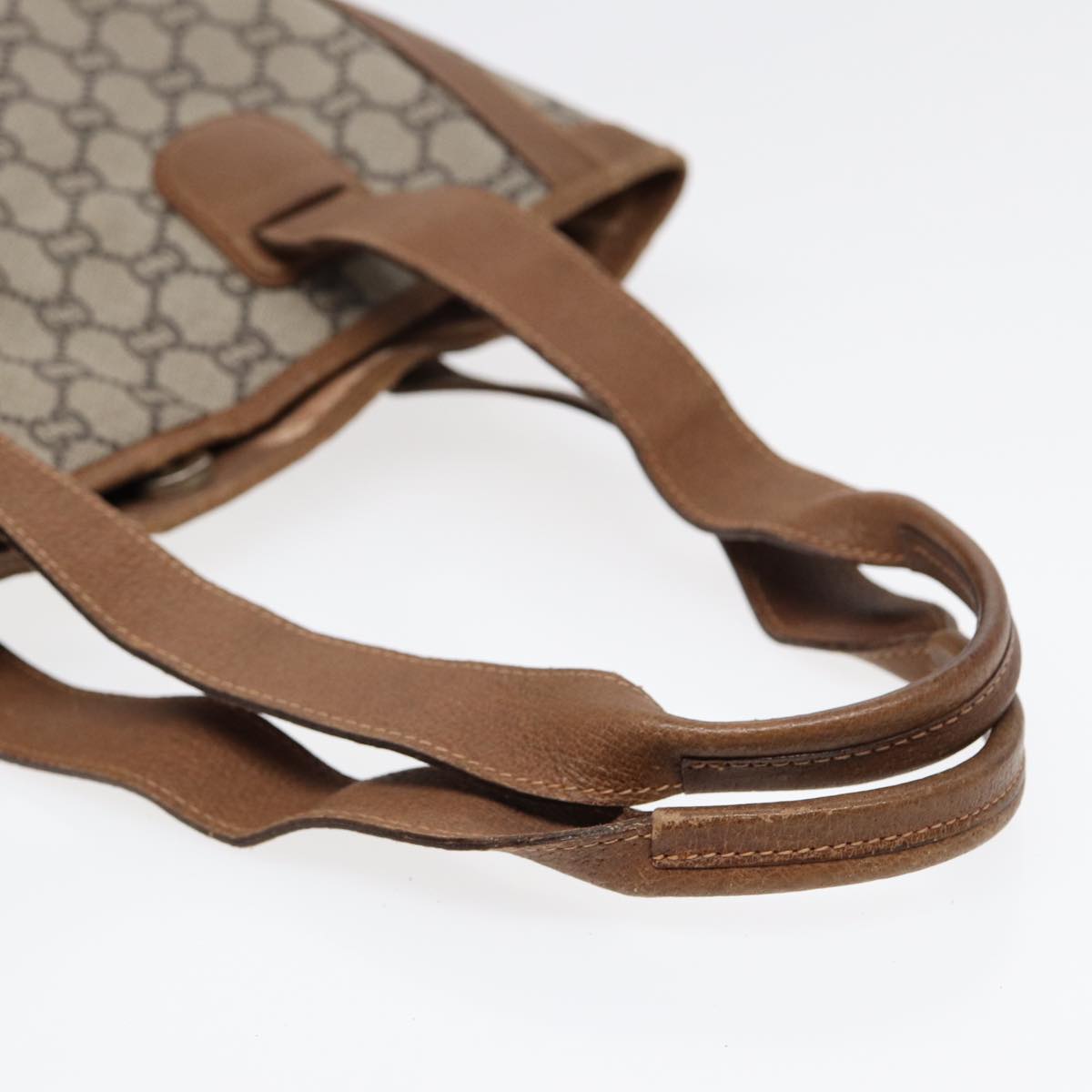 GUCCI GG Plus Supreme Tote Bag PVC Leather Beige Brown Gold yk14822