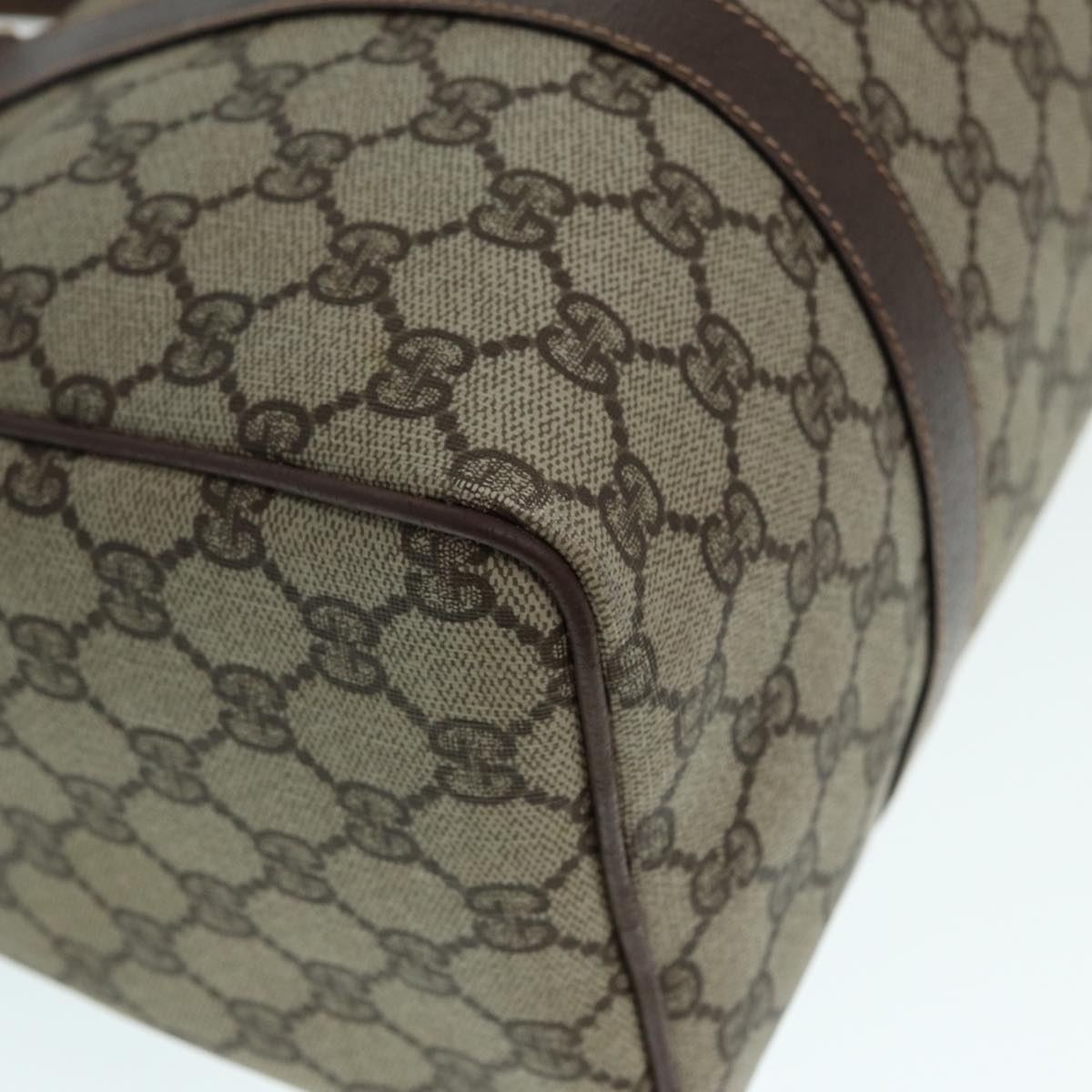 GUCCI GG Supreme Boston Bag PVC Leather Beige Gold 002 39 6842 yk14835