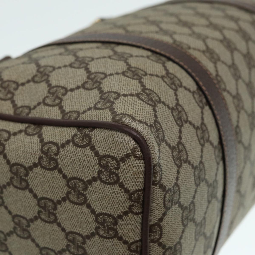 GUCCI GG Supreme Boston Bag PVC Leather Beige Gold 002 39 6842 yk14835