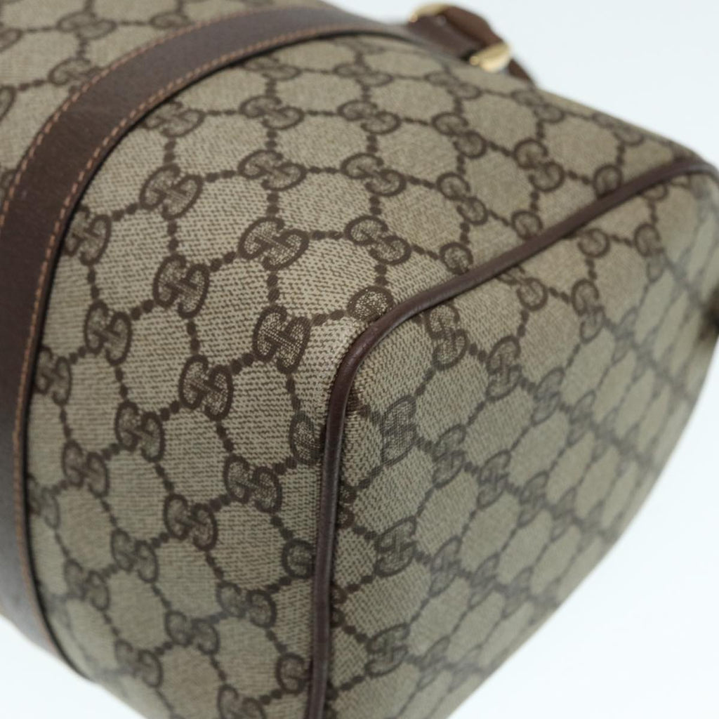 GUCCI GG Supreme Boston Bag PVC Leather Beige Gold 002 39 6842 yk14835