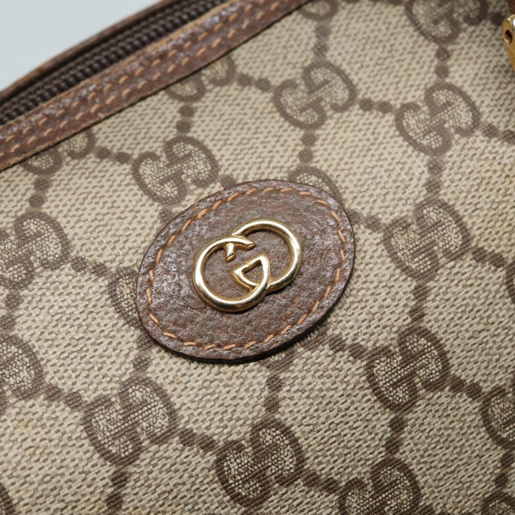 GUCCI GG Supreme Boston Bag PVC Leather Beige Gold 002 39 6842 yk14835