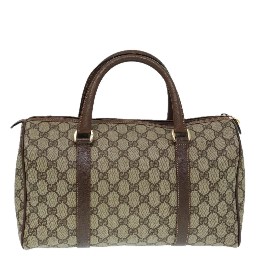 GUCCI GG Supreme Boston Bag PVC Leather Beige Gold 002 39 6842 yk14835