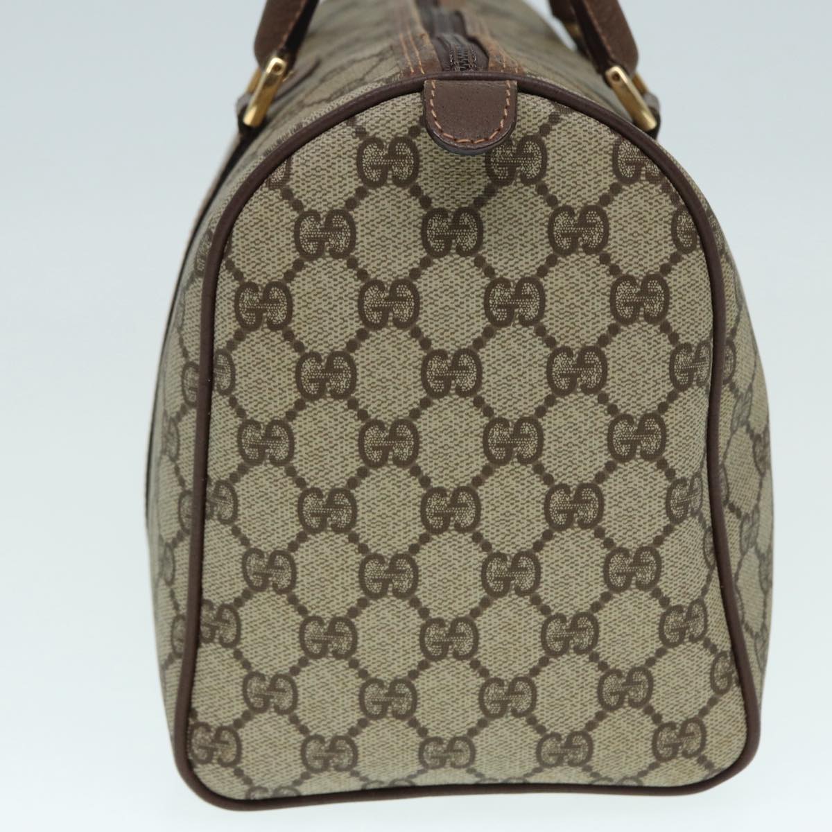 GUCCI GG Supreme Boston Bag PVC Leather Beige Gold 002 39 6842 yk14835