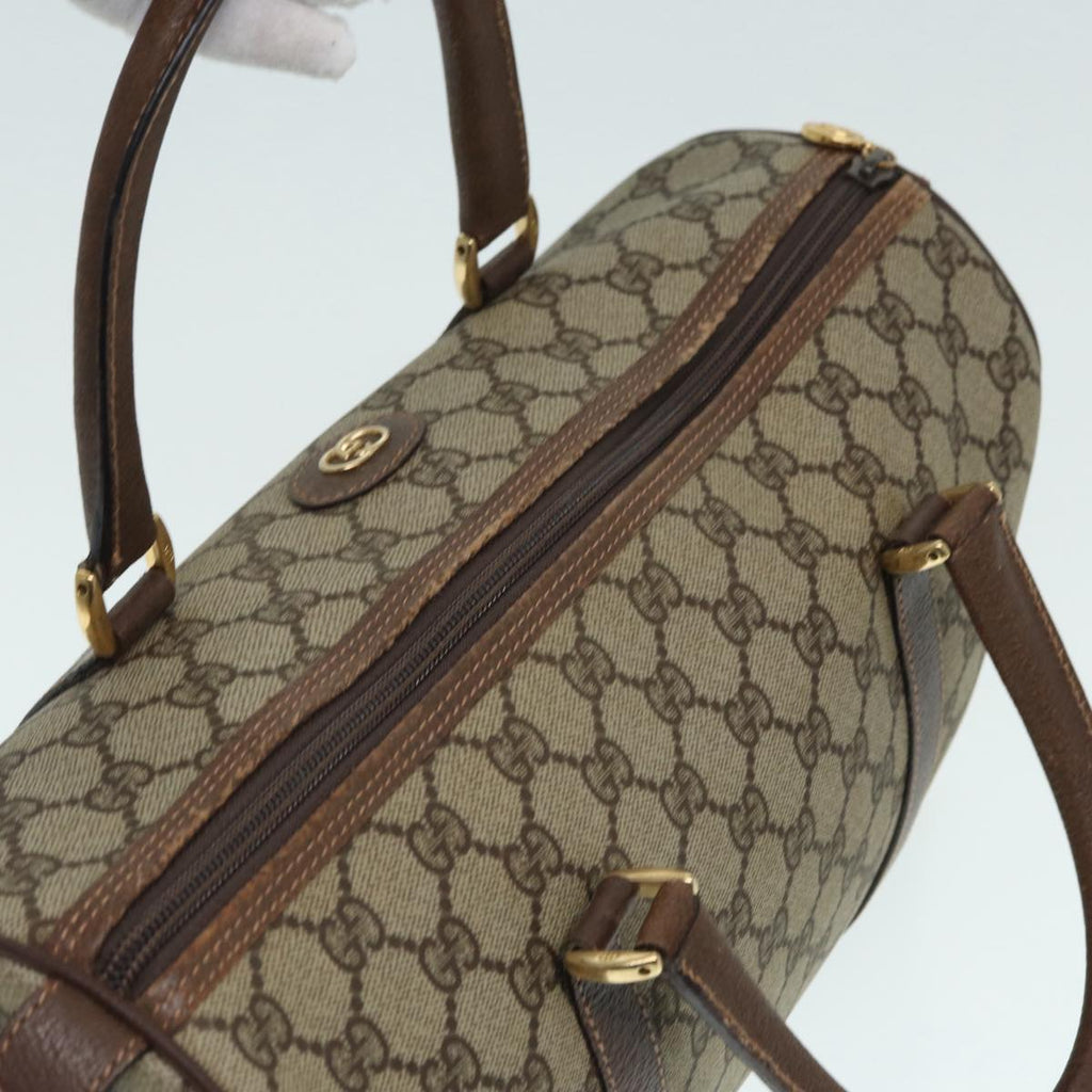 GUCCI GG Supreme Boston Bag PVC Leather Beige Gold 002 39 6842 yk14835