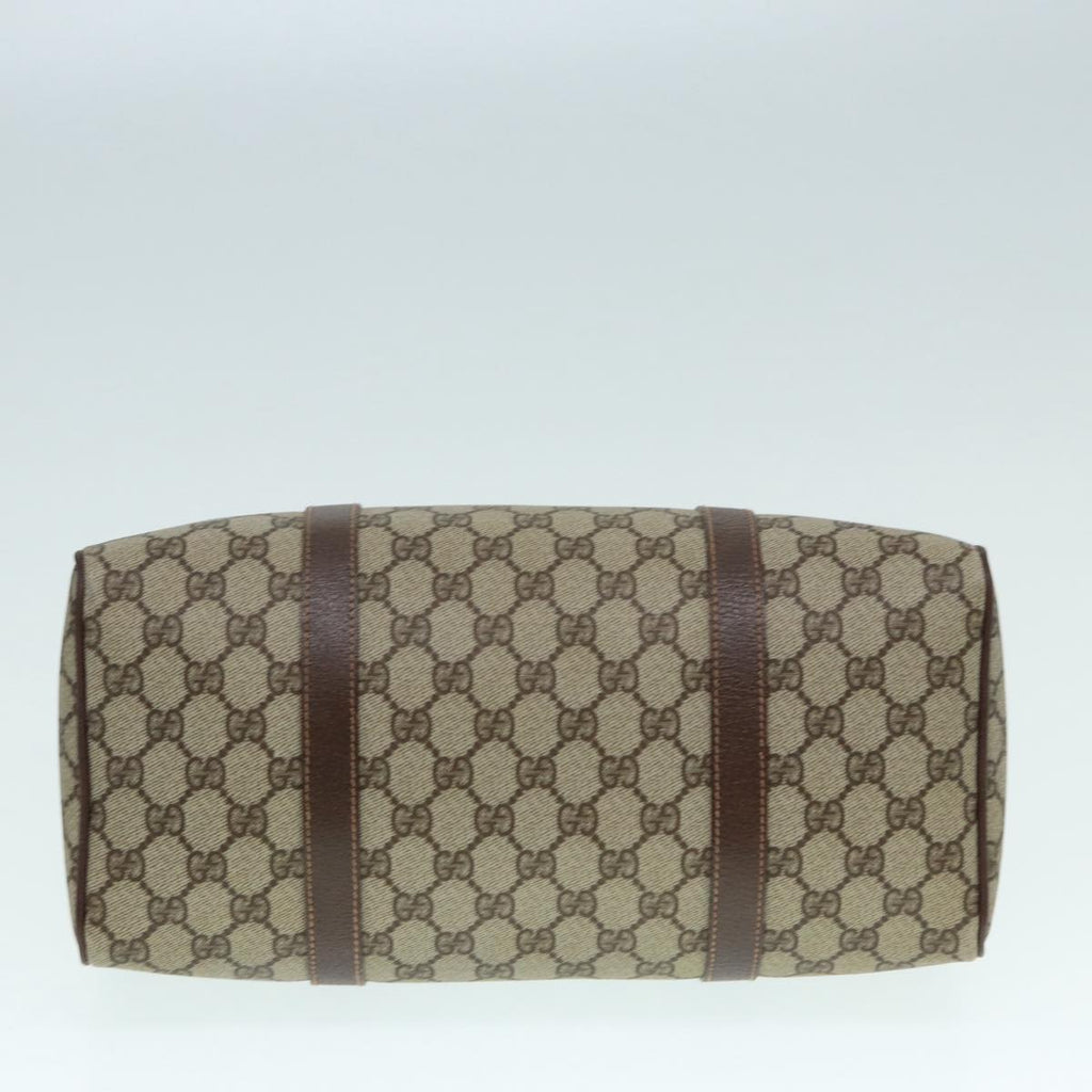 GUCCI GG Supreme Boston Bag PVC Leather Beige Gold 002 39 6842 yk14835