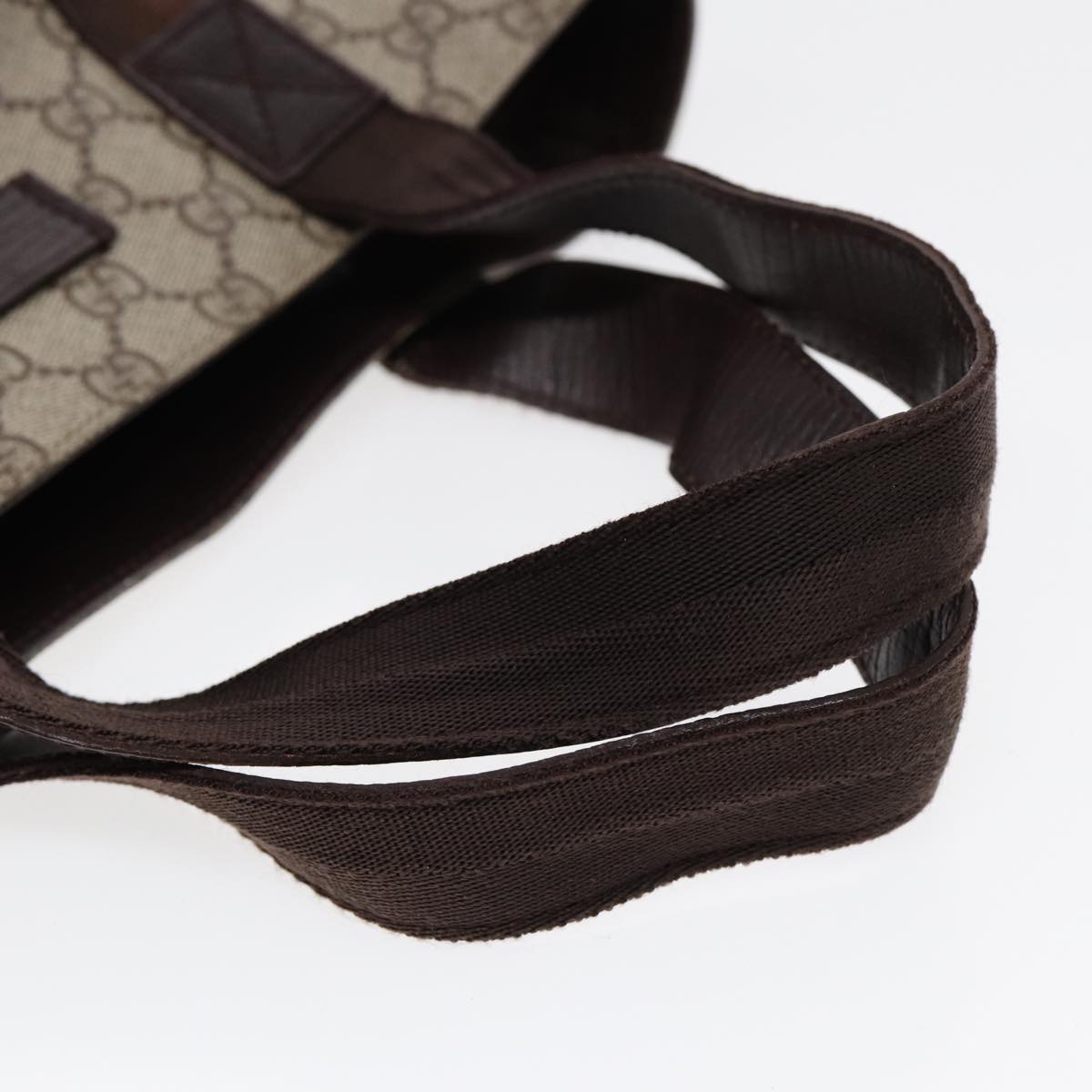 GUCCI GG Supreme Hand Bag PVC Leather Beige Silver 141976 yk14836