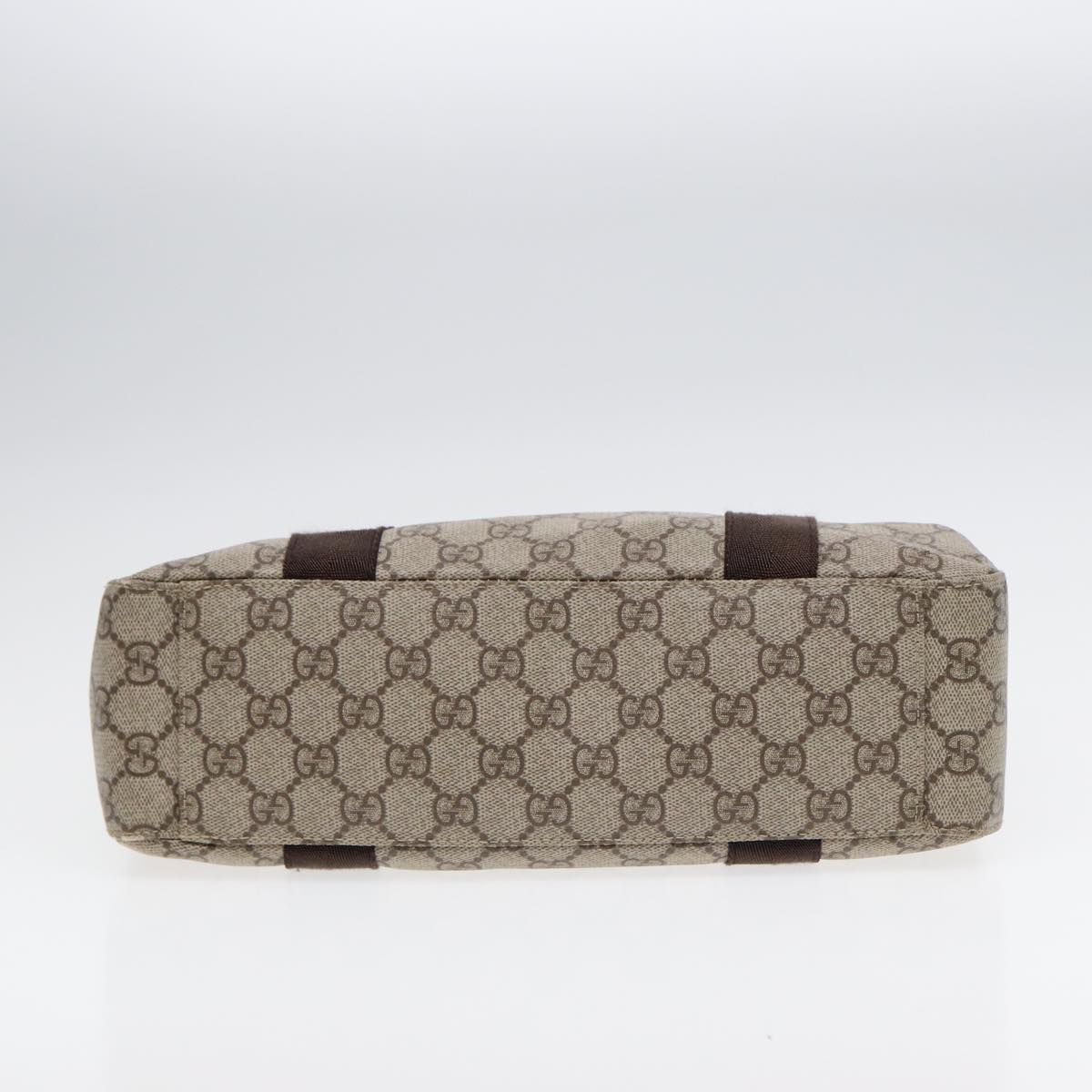 GUCCI GG Supreme Hand Bag PVC Leather Beige Silver 141976 yk14836