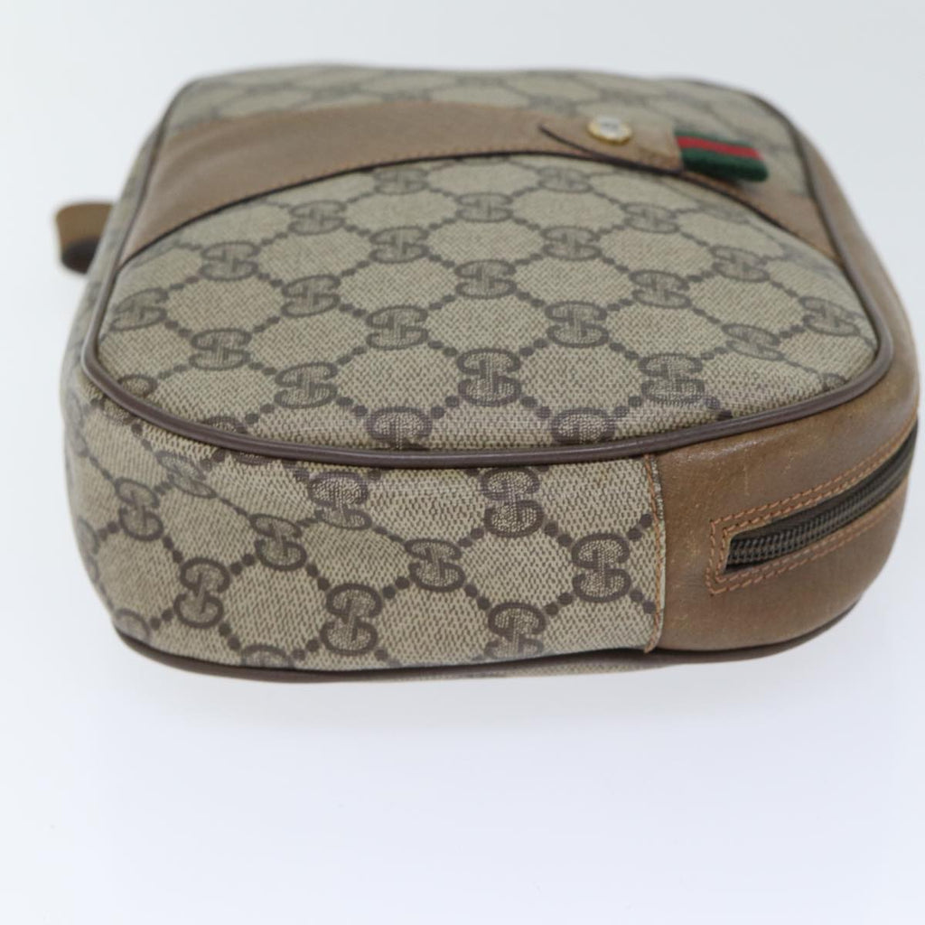 GUCCI GG Supreme Web Sherry Line Clutch Bag PVC Beige Red 89 01 034 yk14837