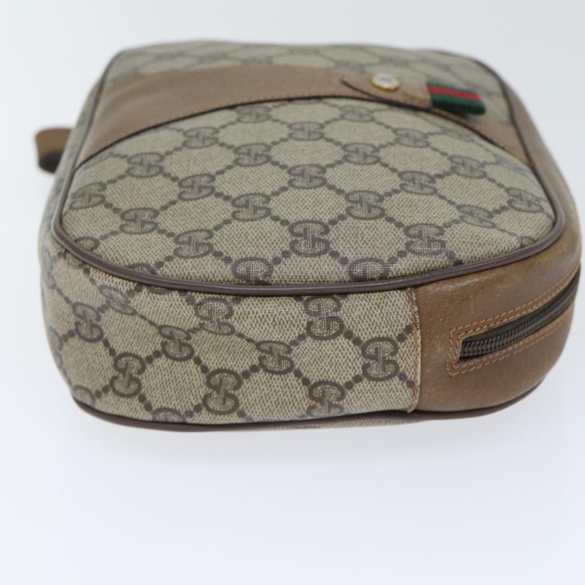 GUCCI GG Supreme Web Sherry Line Clutch Bag PVC Beige Red 89 01 034 yk14837