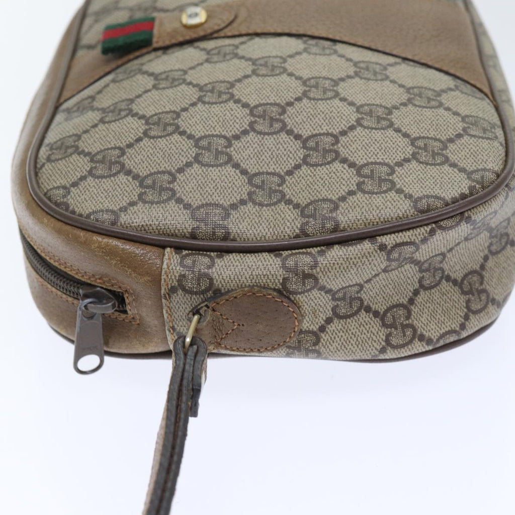GUCCI GG Supreme Web Sherry Line Clutch Bag PVC Beige Red 89 01 034 yk14837