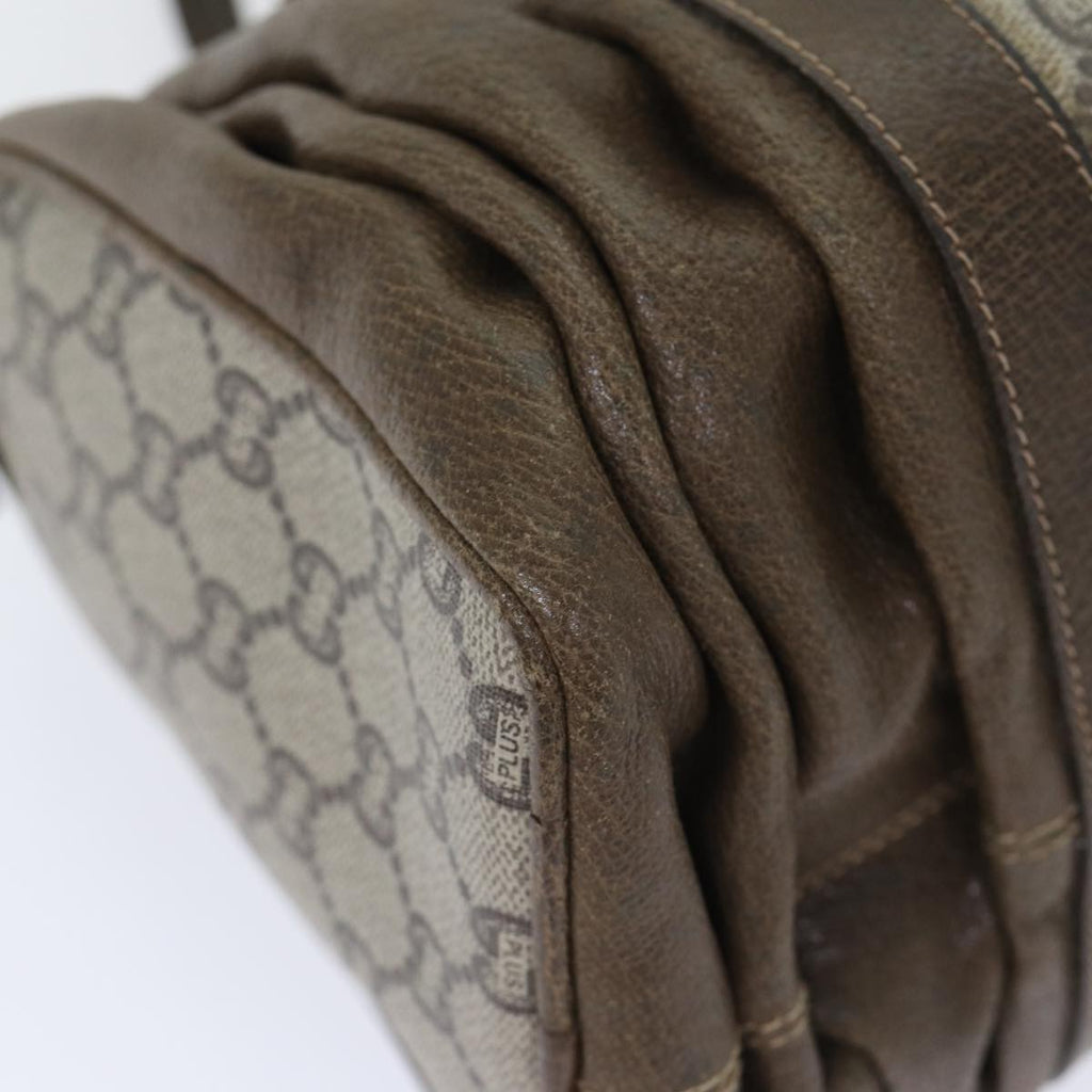 GUCCI GG Plus Supreme Boston Bag PVC Leather Beige Gold yk14846