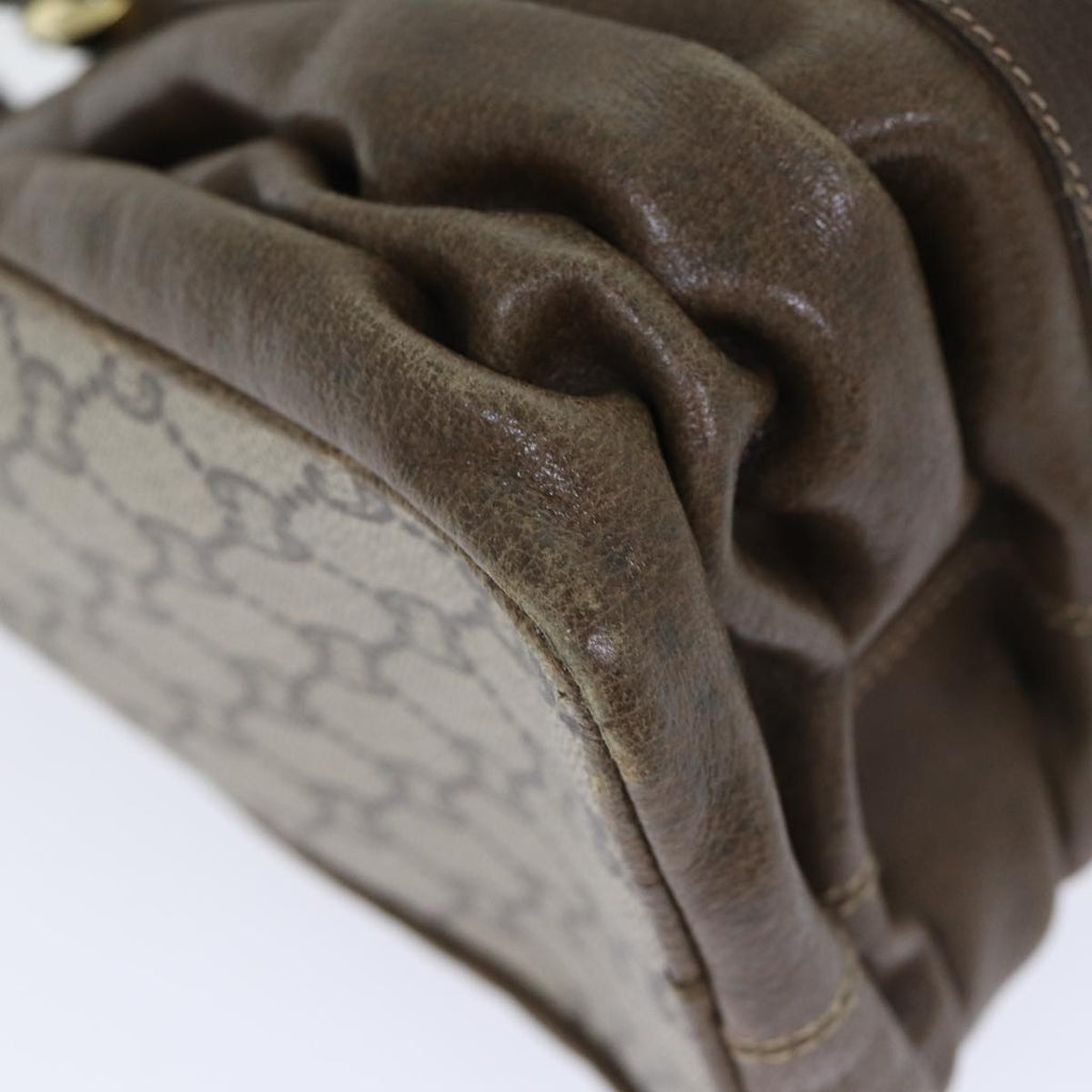 GUCCI GG Plus Supreme Boston Bag PVC Leather Beige Gold yk14846
