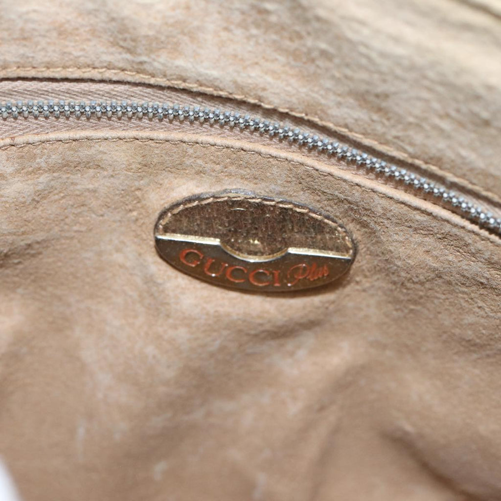 GUCCI GG Plus Supreme Boston Bag PVC Leather Beige Gold yk14846