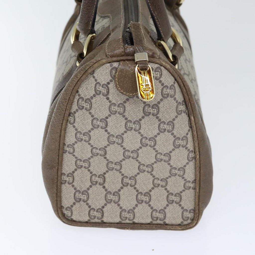 GUCCI GG Plus Supreme Boston Bag PVC Leather Beige Gold yk14846