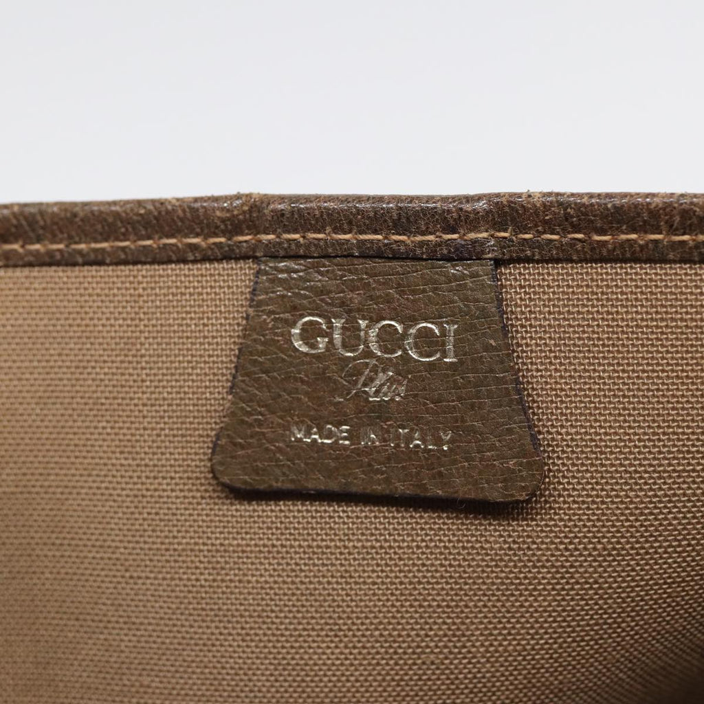 GUCCI GG Plus Supreme Web Sherry Line Tote Bag PVC Beige Gold yk14848