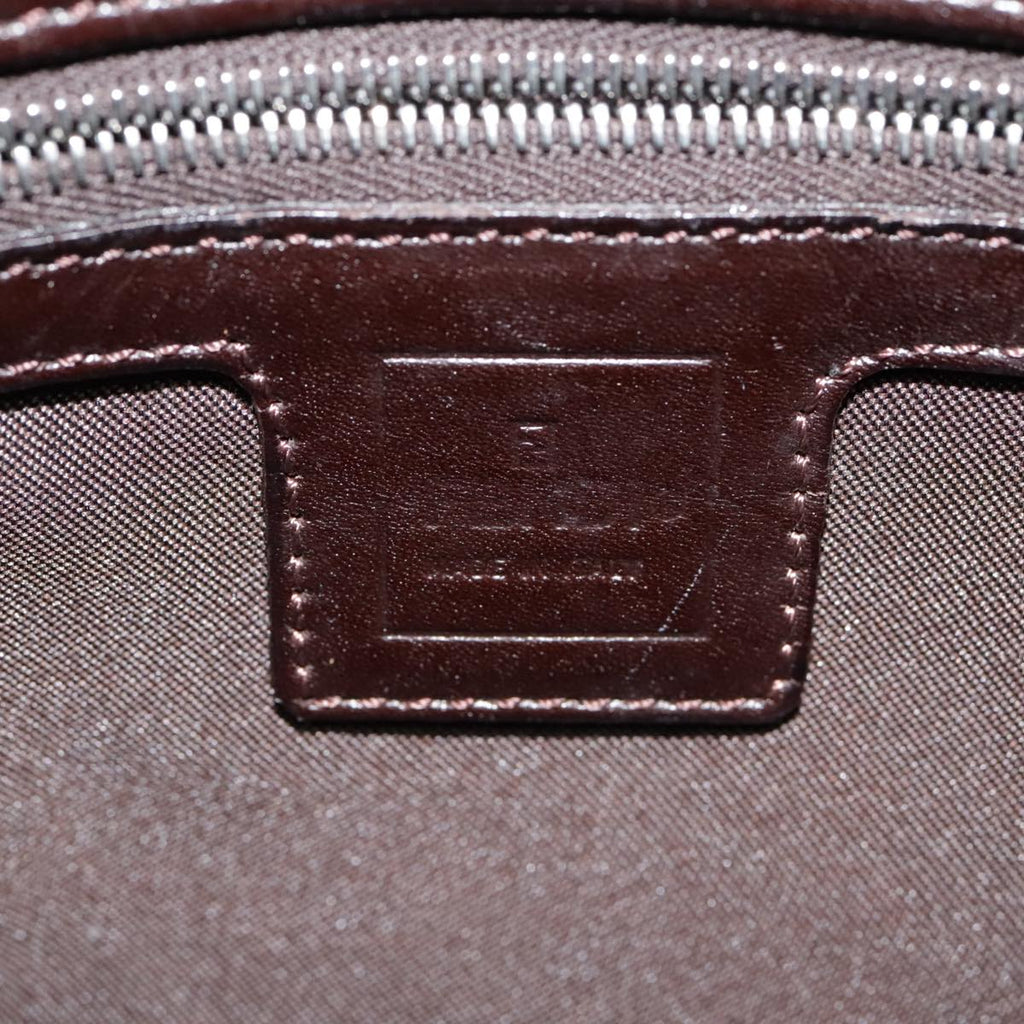 FENDI Zucca Canvas Mamma Baguette Shoulder Bag Brown Black Silver yk14866A