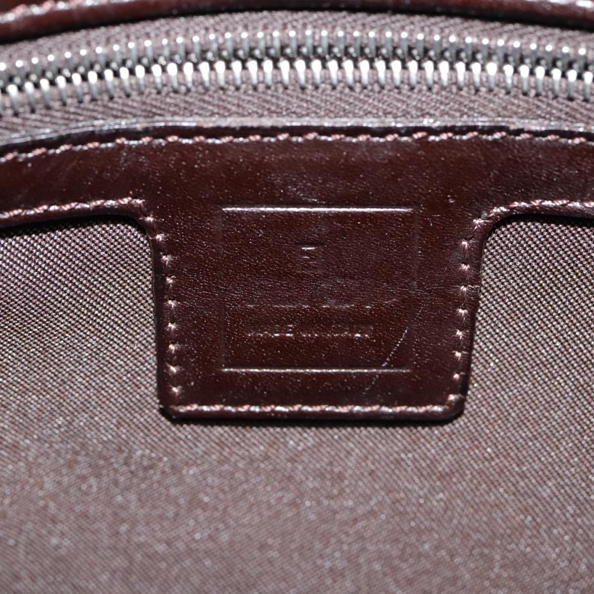 FENDI Zucca Canvas Mamma Baguette Shoulder Bag Brown Black Silver yk14866A