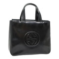 GUCCI Hand Bag Patent leather Black Silver 000 1013 0504 yk14877