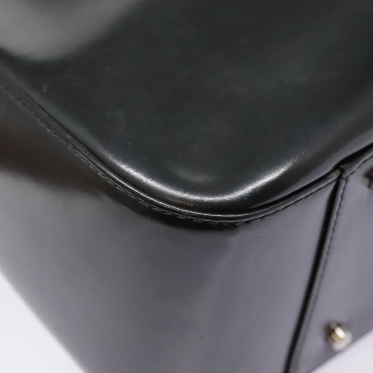 GUCCI Hand Bag Patent leather Black Silver 000 1013 0504 yk14877