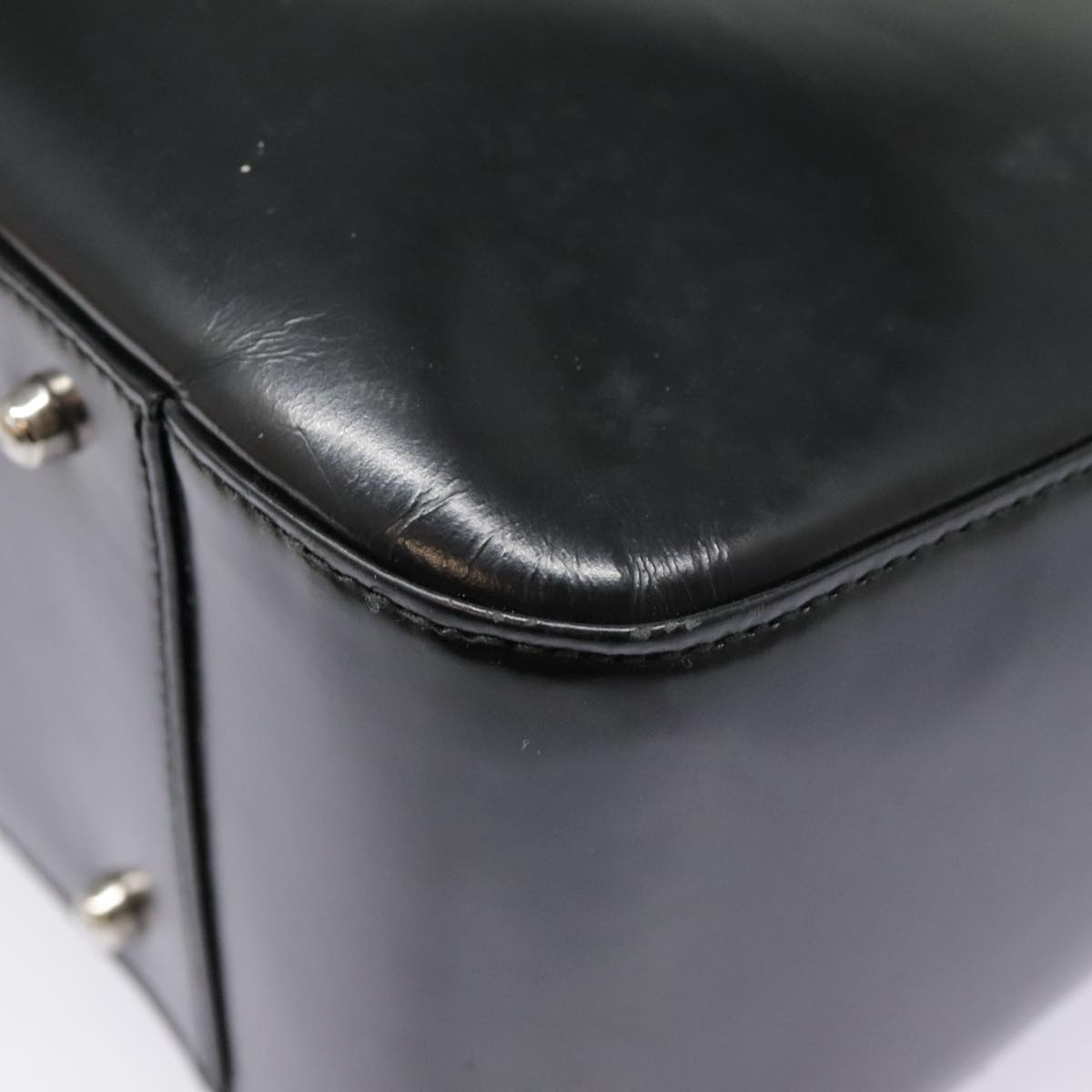 GUCCI Hand Bag Patent leather Black Silver 000 1013 0504 yk14877