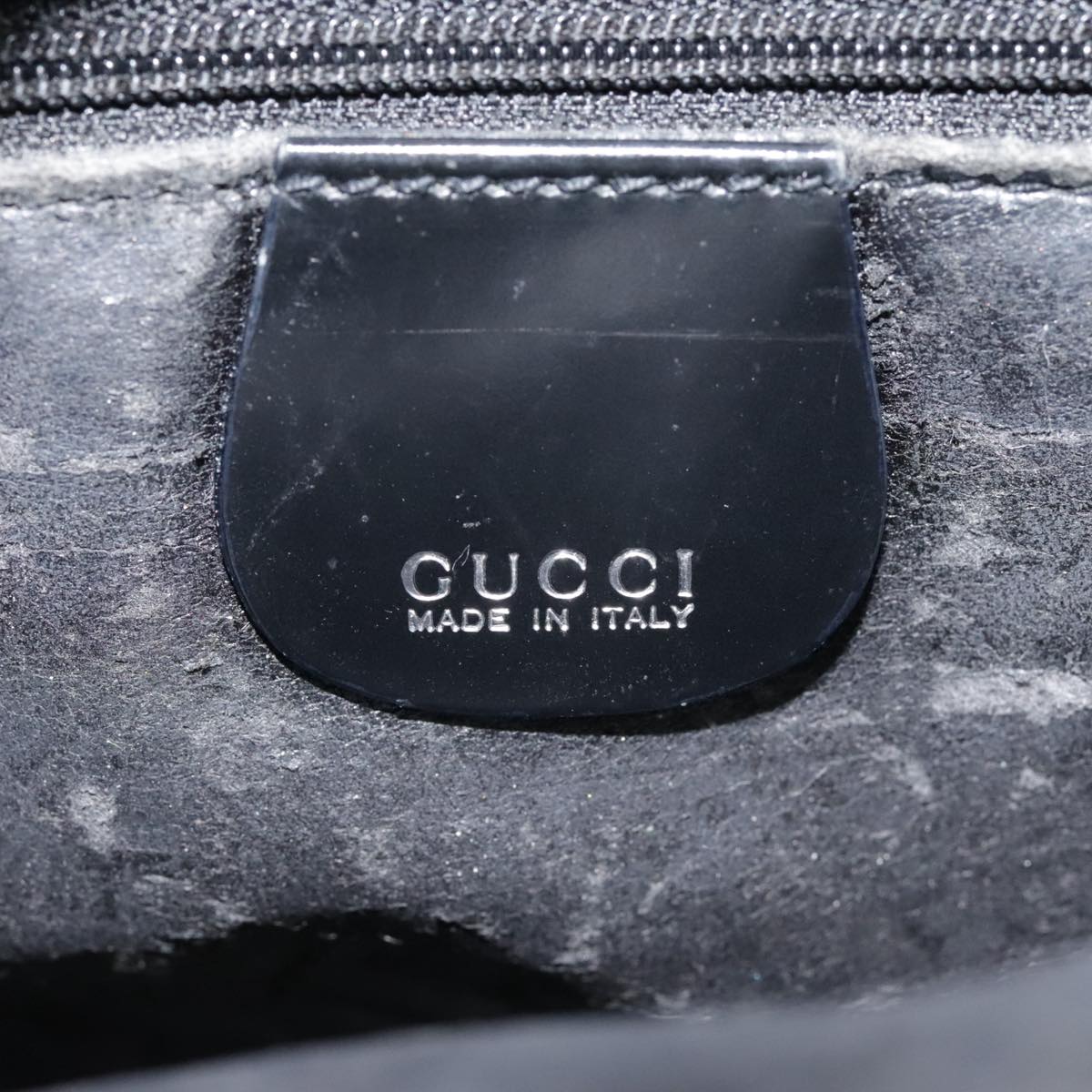 GUCCI Hand Bag Patent leather Black Silver 000 1013 0504 yk14877