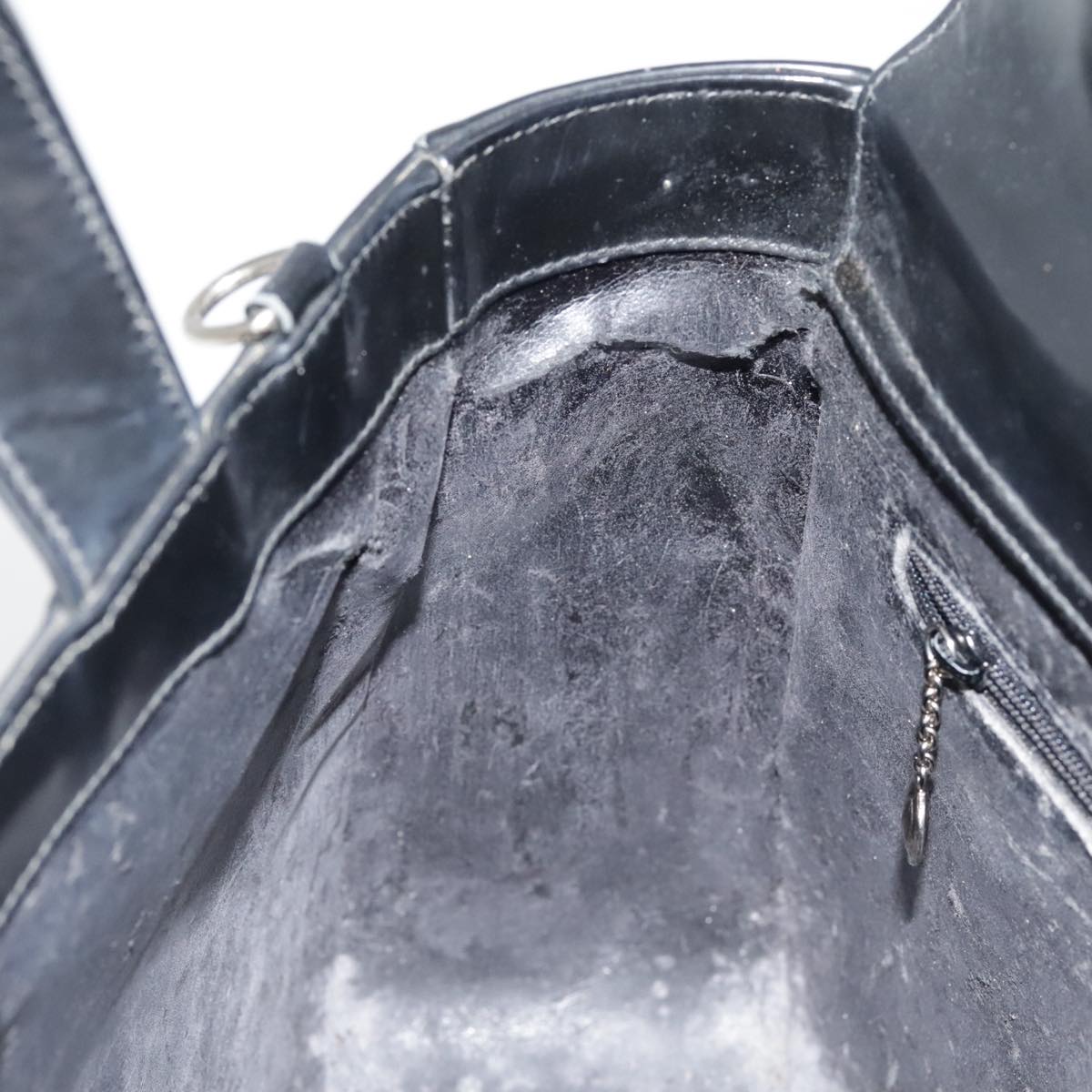 GUCCI Hand Bag Patent leather Black Silver 000 1013 0504 yk14877