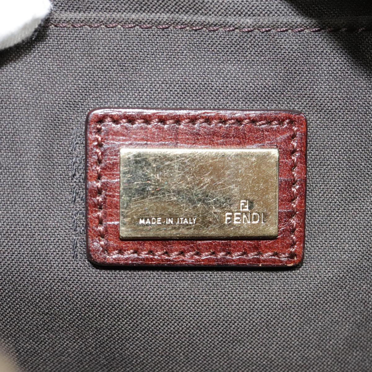 FENDI Zucchino Canvas Shoulder Bag Gold Beige yk14894