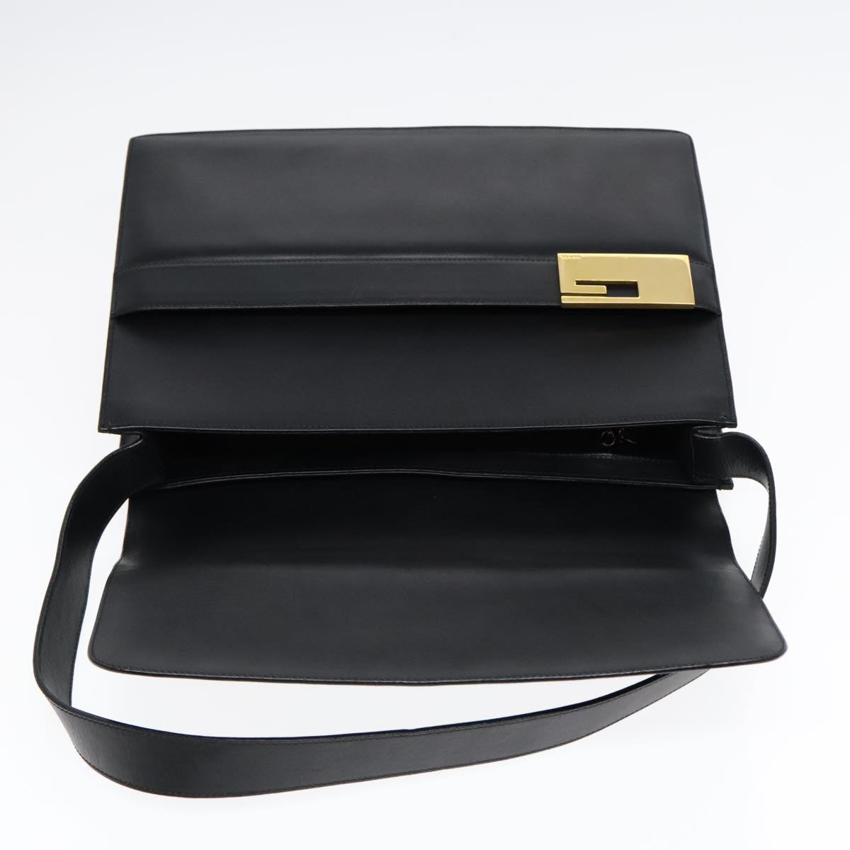 GUCCI Shoulder Bag Leather Gold Black 001 1274 1910 yk14895