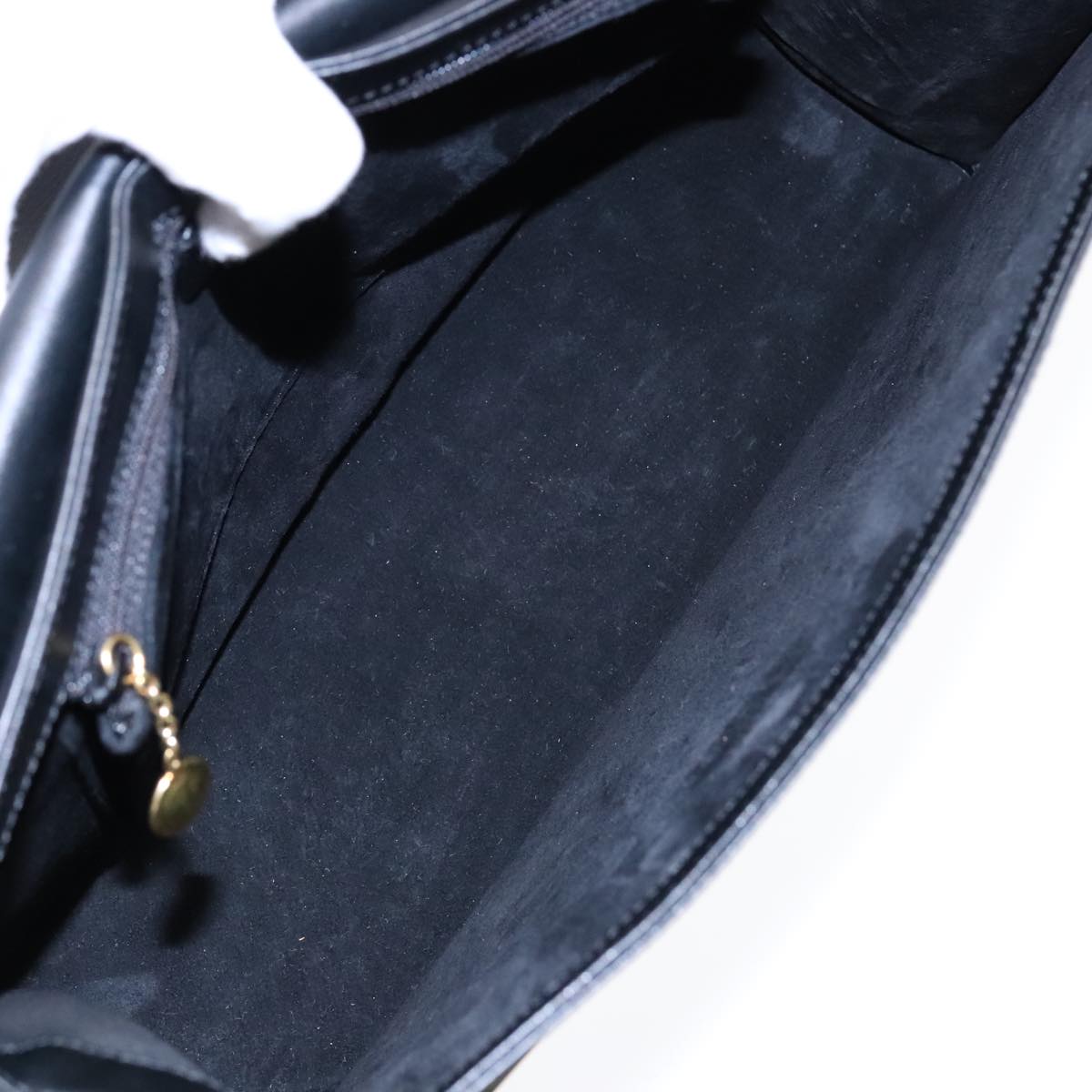 GUCCI Shoulder Bag Leather Gold Black 001 1274 1910 yk14895