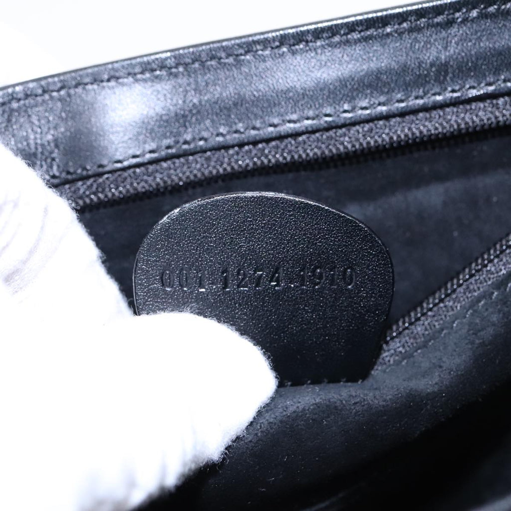 GUCCI Shoulder Bag Leather Gold Black 001 1274 1910 yk14895