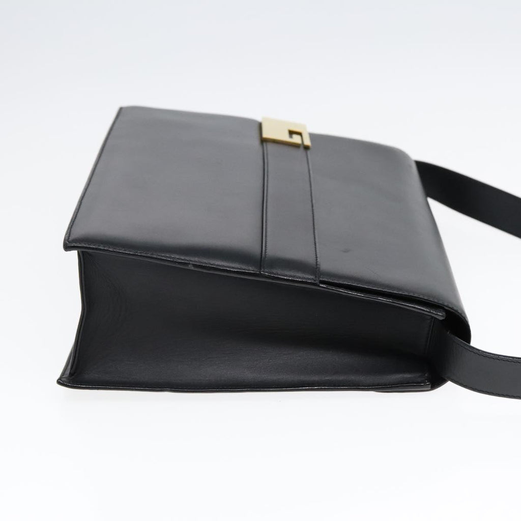 GUCCI Shoulder Bag Leather Gold Black 001 1274 1910 yk14895