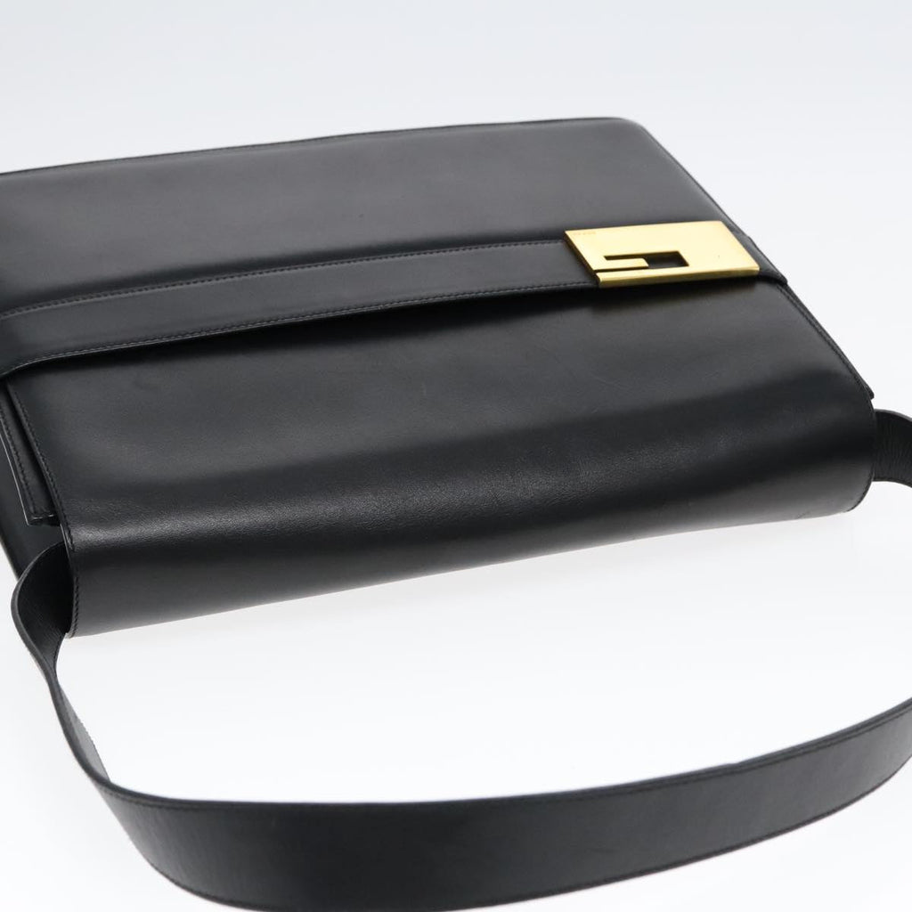 GUCCI Shoulder Bag Leather Gold Black 001 1274 1910 yk14895