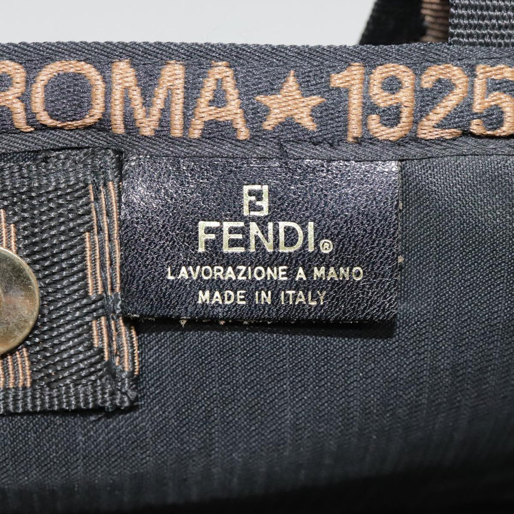 FENDI Tote Bag Straw Black Gold yk14912