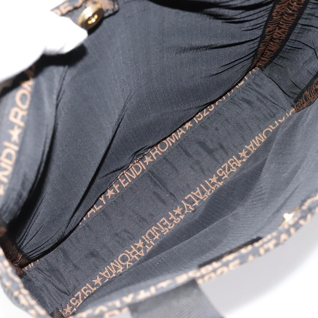 FENDI Tote Bag Straw Black Gold yk14912
