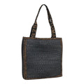 FENDI Tote Bag Straw Black Gold yk14912