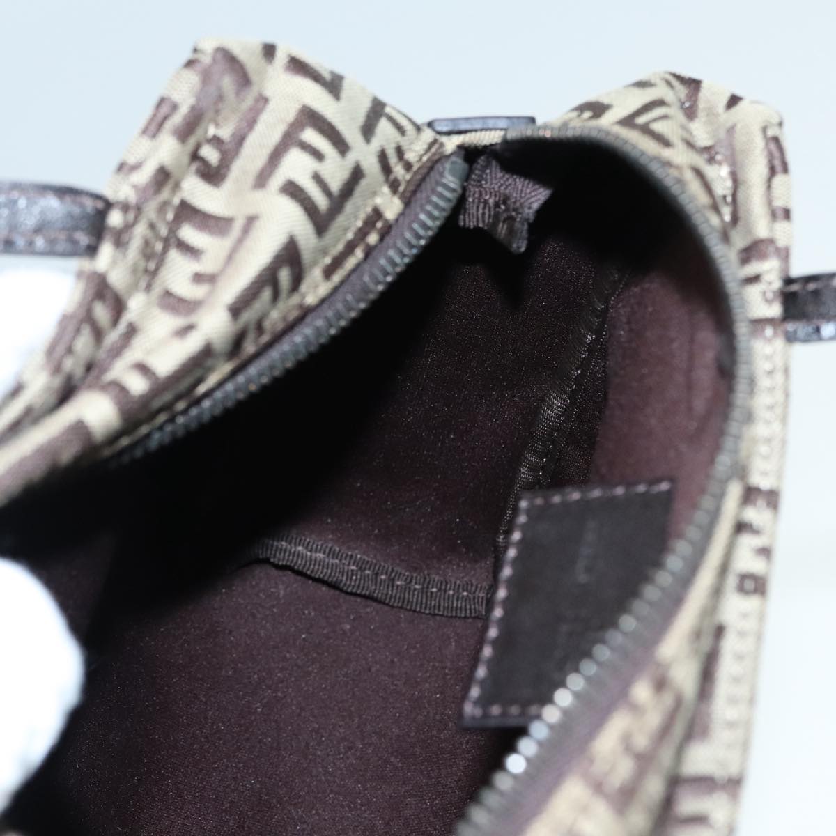 FENDI Zucchino Canvas Hand Bag Beige yk14935