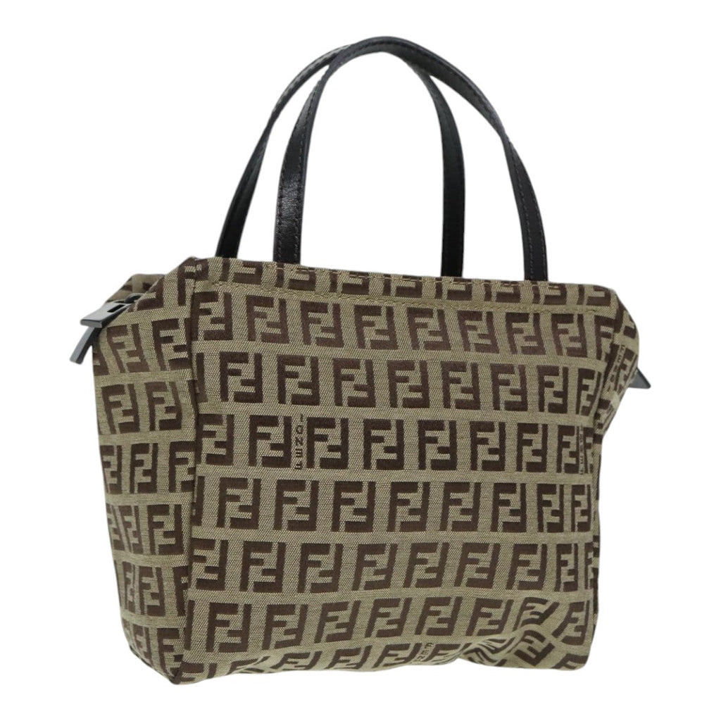 FENDI Zucchino Canvas Hand Bag Beige yk14935