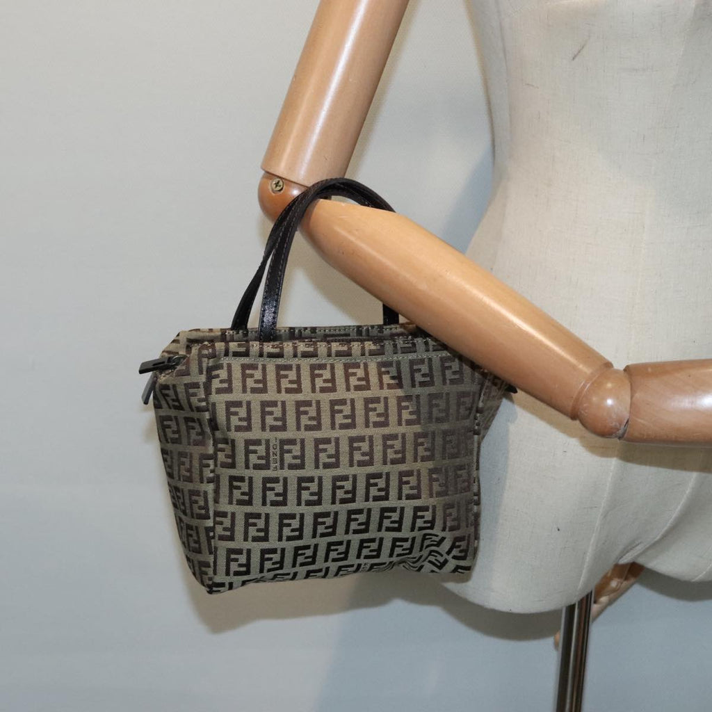 FENDI Zucchino Canvas Hand Bag Beige yk14935
