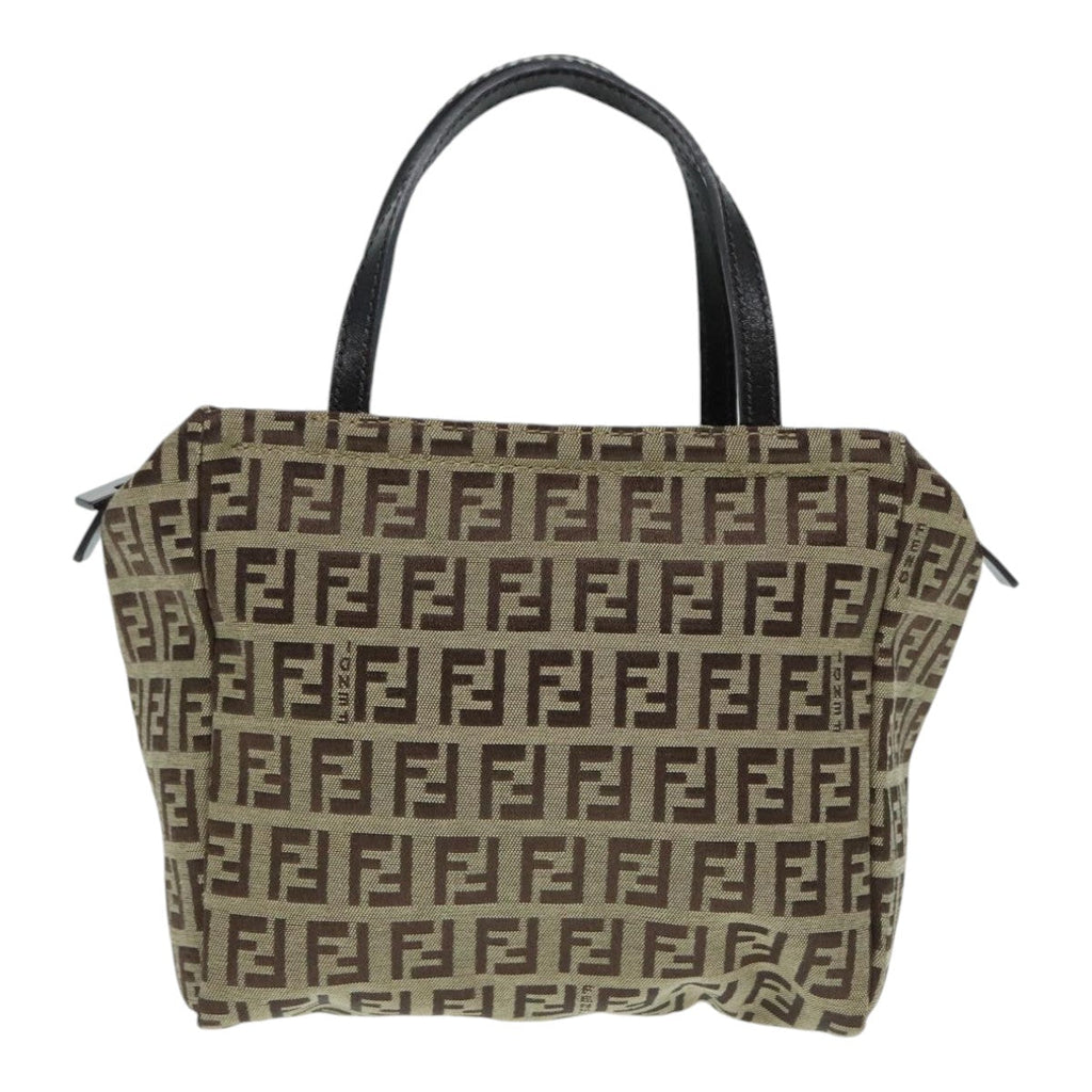 FENDI Zucchino Canvas Hand Bag Beige yk14935